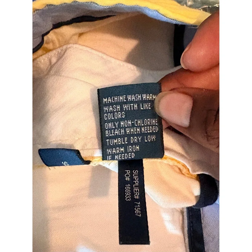 Polo Ralph Lauren Mens Yellow Cotton Chino Shorts Side‎ Buckles Size 30